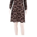 TED BAKER Lace Womens Shift Dress Black Floral Long Sleeve Knee Length UK 10
