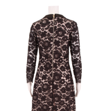 TED BAKER Lace Womens Shift Dress Black Floral Long Sleeve Knee Length UK 10