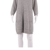 GANNI Womens Jumper Dress Grey Knit Wool Knee Length M