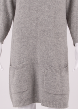 GANNI Womens Jumper Dress Grey Knit Wool Knee Length M