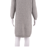 GANNI Womens Jumper Dress Grey Knit Wool Knee Length M