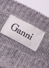 GANNI Womens Jumper Dress Grey Knit Wool Knee Length M