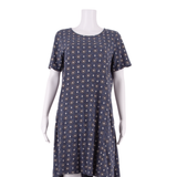 FAT FACE Womens Shift Dress Blue Crazy Pattern Knee Length UK 12