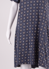 FAT FACE Womens Shift Dress Blue Crazy Pattern Knee Length UK 12