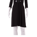 PHASE EIGHT Womens Fit & Flare Dress Beige Viscose Long Sleeve Knee Length UK 8