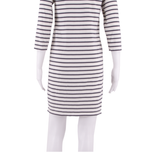 GANNI Womens Shift Dress White Striped Long Sleeve Knee Length S