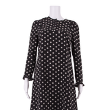 J.CREW All Over Star Print Womens Shift Dress Black Silk Knee Length XS
