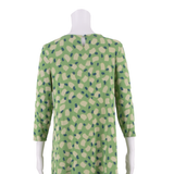 WHITE STUFF Womens Shift Dress Green Crazy Pattern Long Sleeve Short UK 10