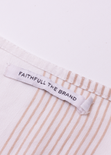 FAITHFULL THE BRAND Womens Kaftan Dress Cream Striped Long Sleeve Knee Length XS
