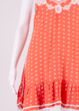 SUPERDRY Womens Mini Dress Orange Crazy Pattern Sleeveless Short S