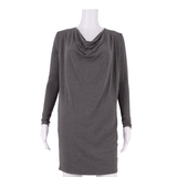 GANNI Womens Shift Dress Grey Long Sleeve Knee Length M