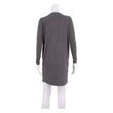 GANNI Womens Shift Dress Grey Long Sleeve Knee Length M