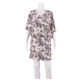 GANNI Womens Day Dress Cream Viscose Floral Short Sleeve Midi S