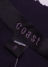 COAST Womens Day Dress Blue Short Sleeve Midi UK 8