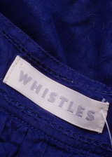 WHISTLES Womens A-Line Dress Blue Short Sleeve Knee Length UK 6