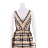 J.CREW Womens Skater Dress Gold Striped Sleeveless Short S