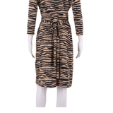 HOBBS LONDON Womens Wrap Dress Brown Viscose Animal Print Knee Length UK 8