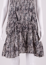 DKNY Womens Day Dress Grey Crazy Pattern Sleeveless Knee Length UK 10