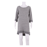GANNI Womens Jumper Dress Grey Long Sleeve Knee Length M