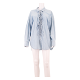 REPLAY Womens Shirt Dress Blue Long Sleeve Short S