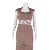 COAST Occasion Wear Womens Sheath Dress Brown Short Sleeve Midi UK 8