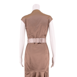 COAST Occasion Wear Womens Sheath Dress Brown Short Sleeve Midi UK 8