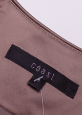 COAST Occasion Wear Womens Sheath Dress Brown Short Sleeve Midi UK 8