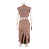 COAST Occasion Wear Womens Sheath Dress Brown Short Sleeve Midi UK 8