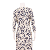 LANDS END Womens Day Dress Cream Floral Knee Length XS