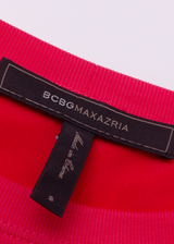BCBGMAXAZRIA Womens Fit & Flare Dress Red Long Sleeve Knee Length S