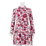 & OTHER STORIES Pleated Womens Day Dress White Viscose Floral Short S