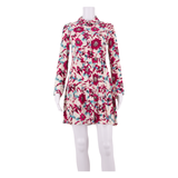 & OTHER STORIES Pleated Womens Day Dress White Viscose Floral Short S