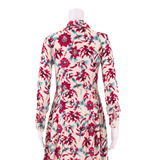 & OTHER STORIES Pleated Womens Day Dress White Viscose Floral Short S