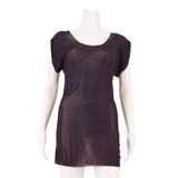 WHISTLES Semi Sheer Womens Bodycon Dress Blue Short Sleeve Knee Length UK 6