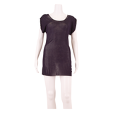 WHISTLES Semi Sheer Womens Bodycon Dress Blue Short Sleeve Knee Length UK 6