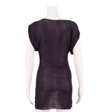 WHISTLES Semi Sheer Womens Bodycon Dress Blue Short Sleeve Knee Length UK 6