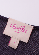 WHISTLES Semi Sheer Womens Bodycon Dress Blue Short Sleeve Knee Length UK 6