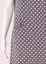 WHITE STUFF Womens Shift Dress Blue Spotted Short Sleeve Short UK 14