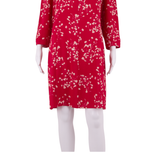 PHASE EIGHT Womens Shift Dress Red Floral Long Sleeve Knee Length UK 14