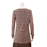 ROBERTO CAVALLI Womens Shift Dress Black Spotted Long Sleeve Midi M