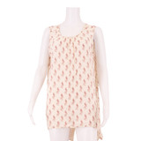 FAT FACE Womens Shift Dress Cream Viscose Animal Print Sleeveless Hi-Low UK 14