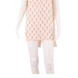 FAT FACE Womens Shift Dress Cream Viscose Animal Print Sleeveless Hi-Low UK 14