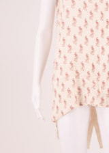 FAT FACE Womens Shift Dress Cream Viscose Animal Print Sleeveless Hi-Low UK 14