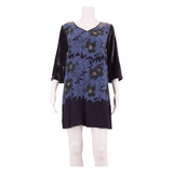 WHITE STUFF Womens Shift Dress Blue Viscose Floral Long Sleeve Knee Length UK 10