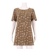 WHITE STUFF Womens A-Line Dress Green Floral Short Sleeve Knee Length UK 14