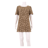 WHITE STUFF Womens A-Line Dress Green Floral Short Sleeve Knee Length UK 14