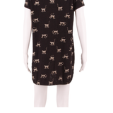 FAT FACE Womens T-Shirt Dress Black Animal Print Short Sleeve Short UK 14
