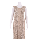 ZIMMERMANN Womens Tank Dress Brown Viscose Animal Print Sleeveless Midi UK 10