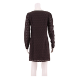 MINT VELVET Womens Shift Dress Black Spotted Long Sleeve Short UK 12