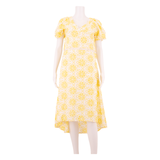 ALICE & OLIVIA Womens A-Line Dress Yellow Floral Short Sleeve Midi UK 8